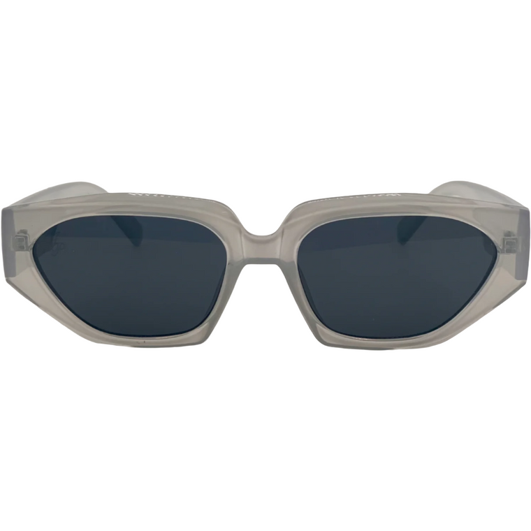 LIGHT GREY OVAL FRAME WITH GREY LENSES