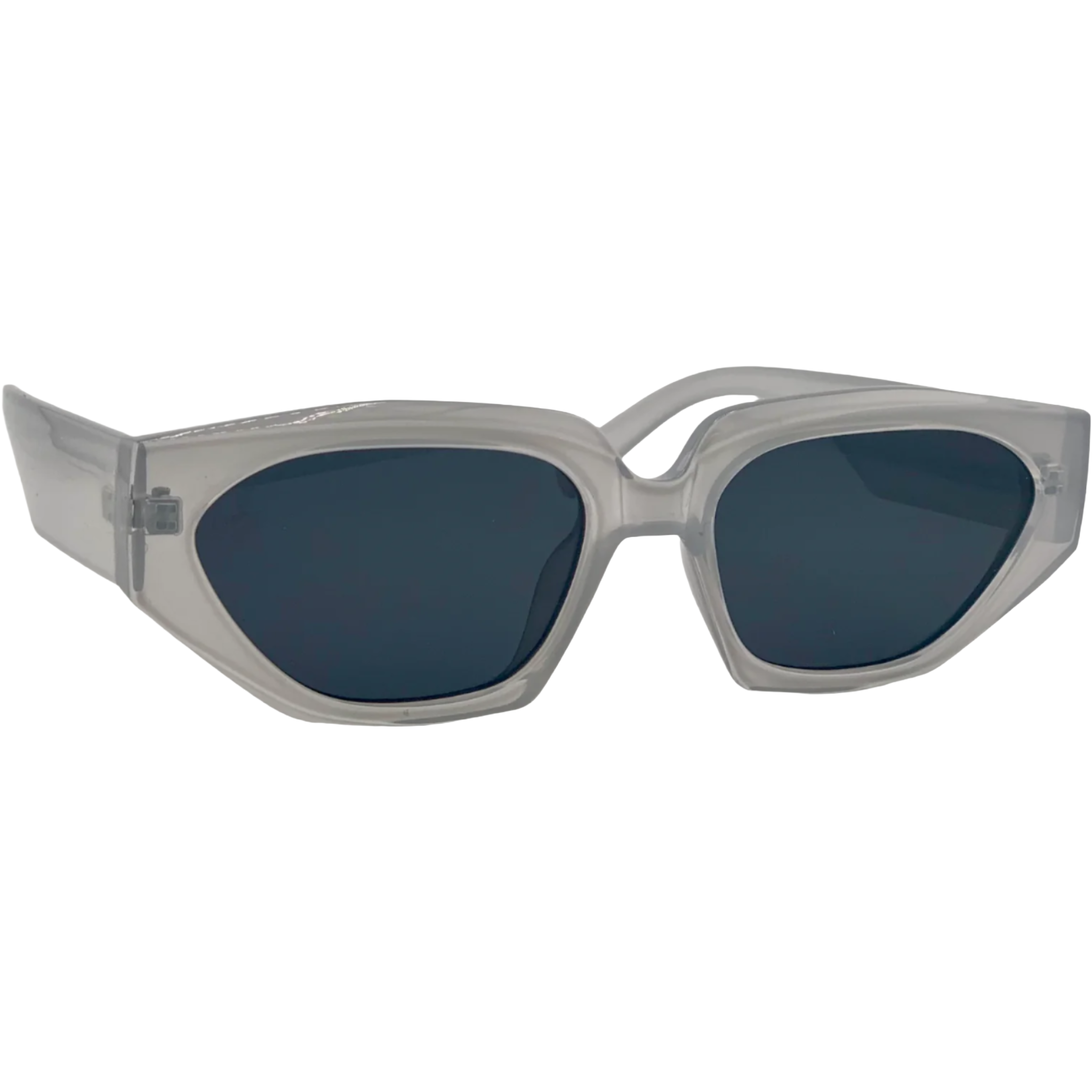 LIGHT GREY OVAL FRAME WITH GREY LENSES