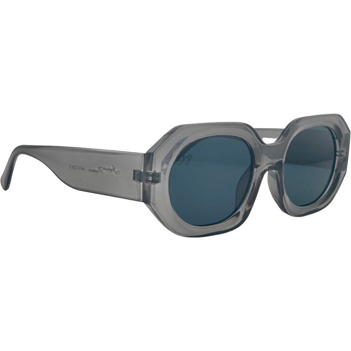 LIGHT GREY HEXAGON FRAME WITH GREY LENSES