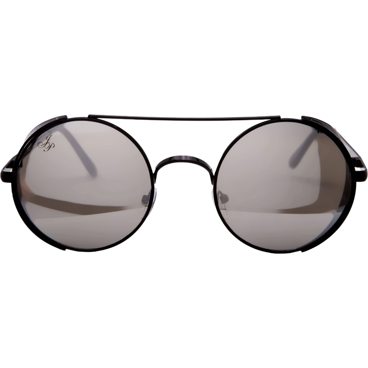 BLACK ROUND FRAME WITH MIRROR LENSES