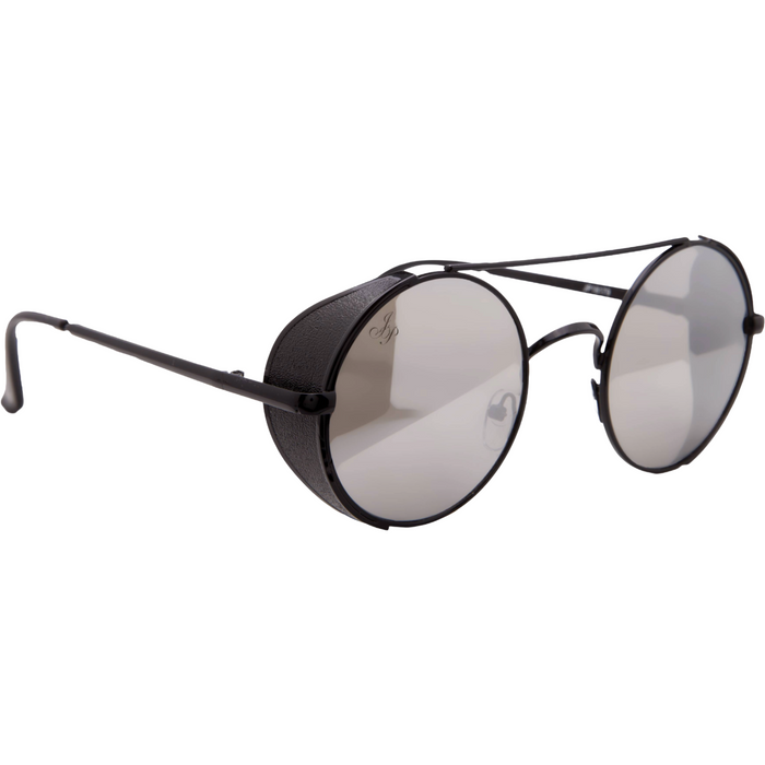 BLACK ROUND FRAME WITH MIRROR LENSES