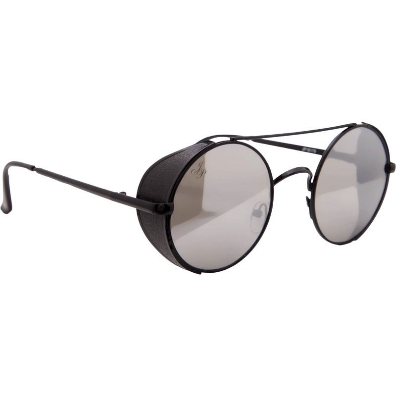 BLACK ROUND FRAME WITH MIRROR LENSES