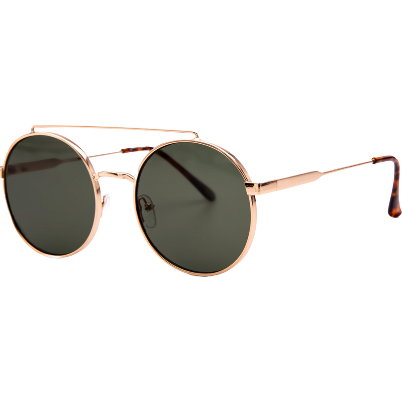 ROUND GOLD FRAME WITH GREEN LENSES