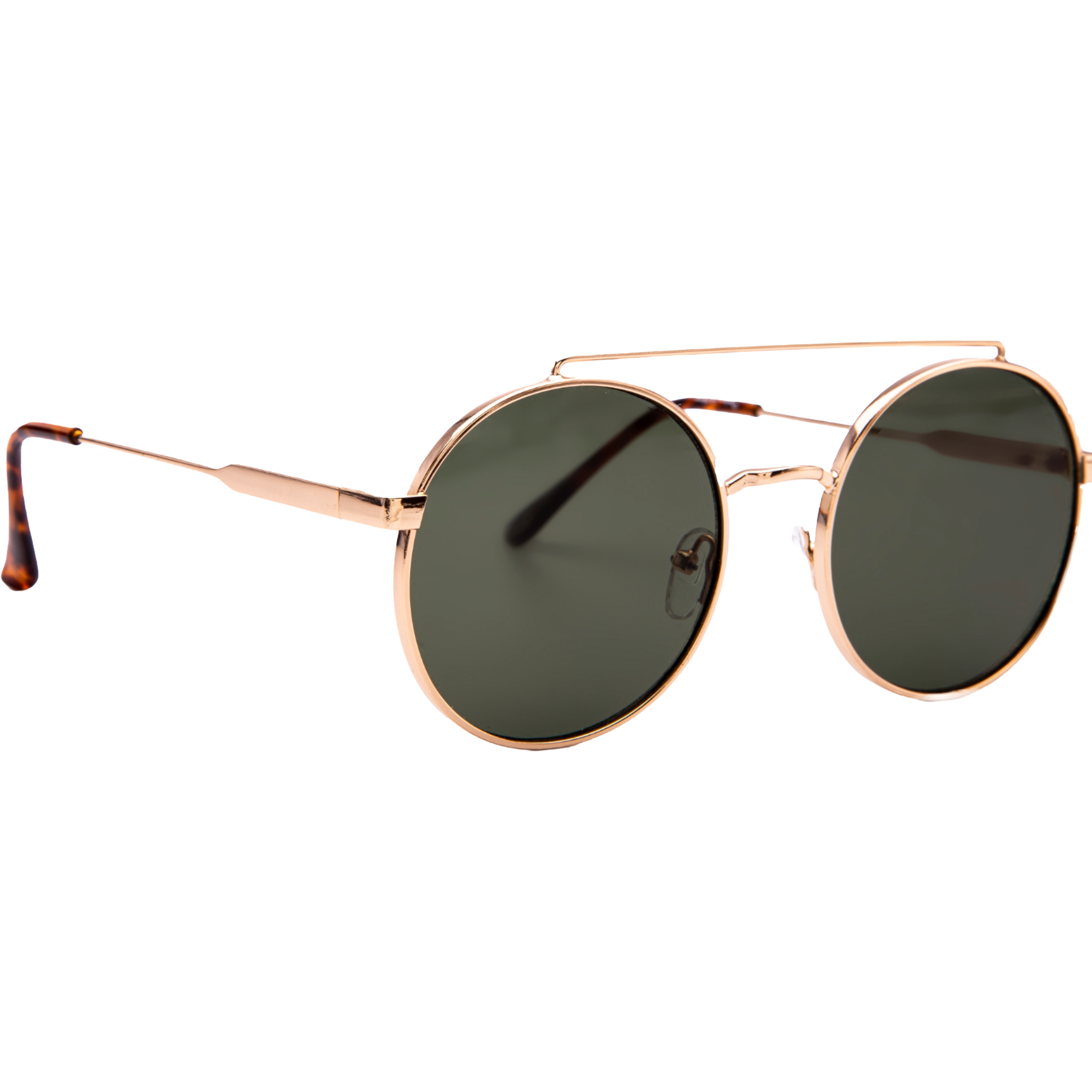 ROUND GOLD FRAME WITH GREEN LENSES