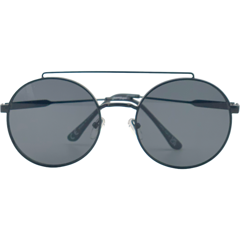 BLACK ROUND FRAME WITH GREY LENSES