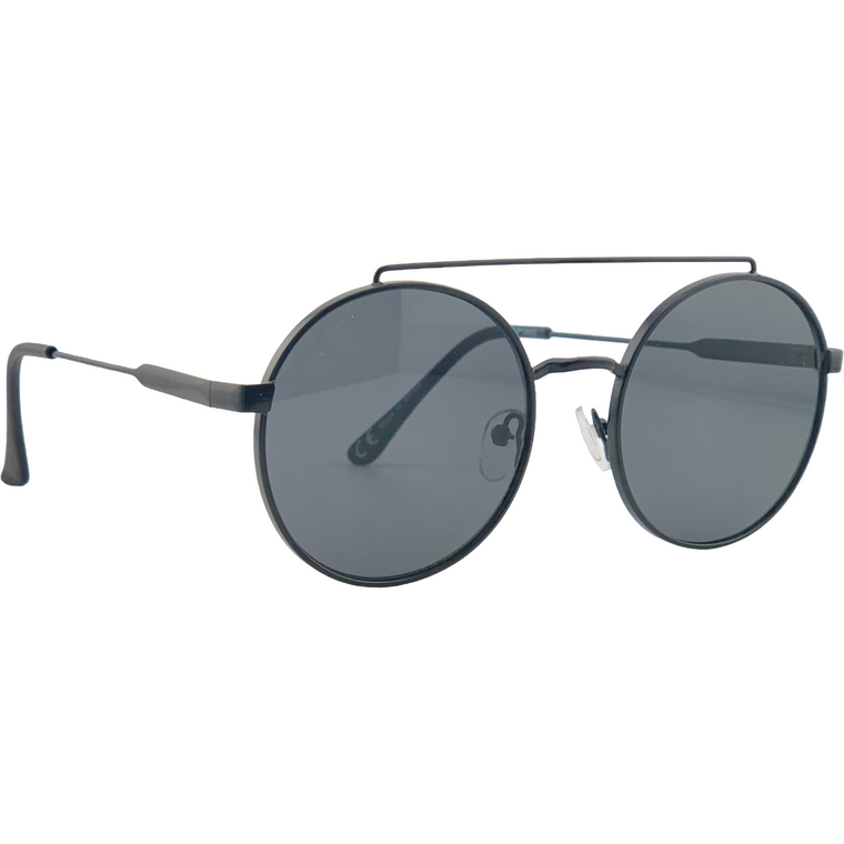 BLACK ROUND FRAME WITH GREY LENSES