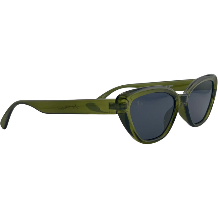 OLIVE CAT EYE FRAME WITH GREY LENSES