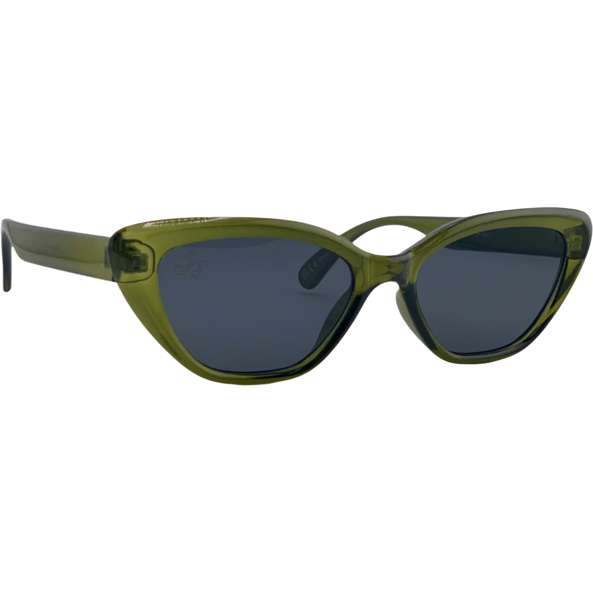 OLIVE CAT EYE FRAME WITH GREY LENSES