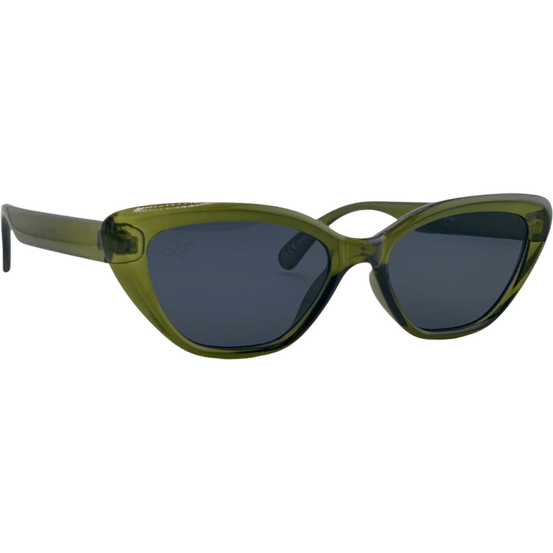 OLIVE CAT EYE FRAME WITH GREY LENSES