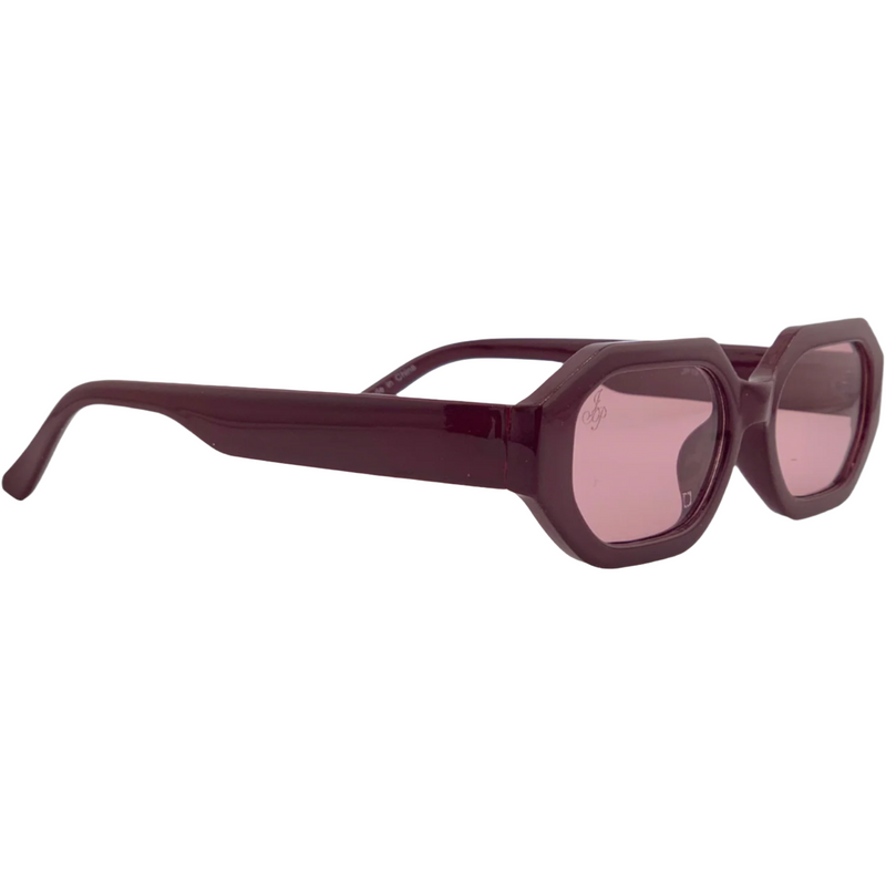 DARK PINK HEXAGON FRAME WITH PINK LENSES