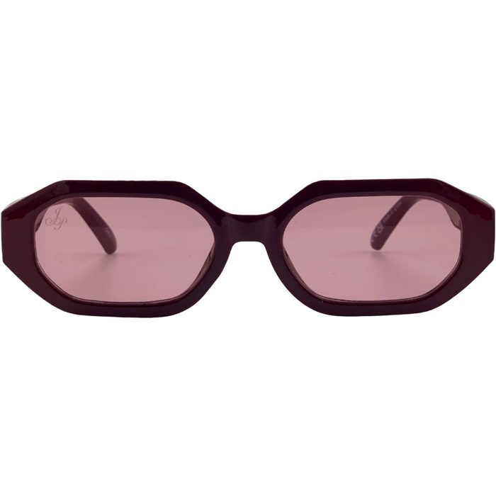 DARK PINK HEXAGON FRAME WITH PINK LENSES