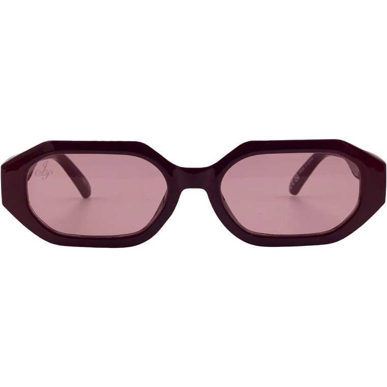DARK PINK HEXAGON FRAME WITH PINK LENSES