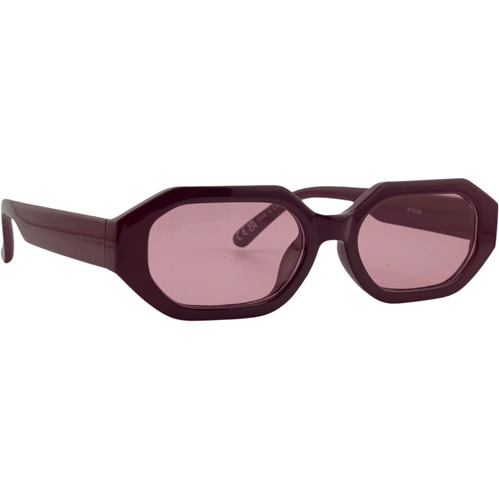 DARK PINK HEXAGON FRAME WITH PINK LENSES