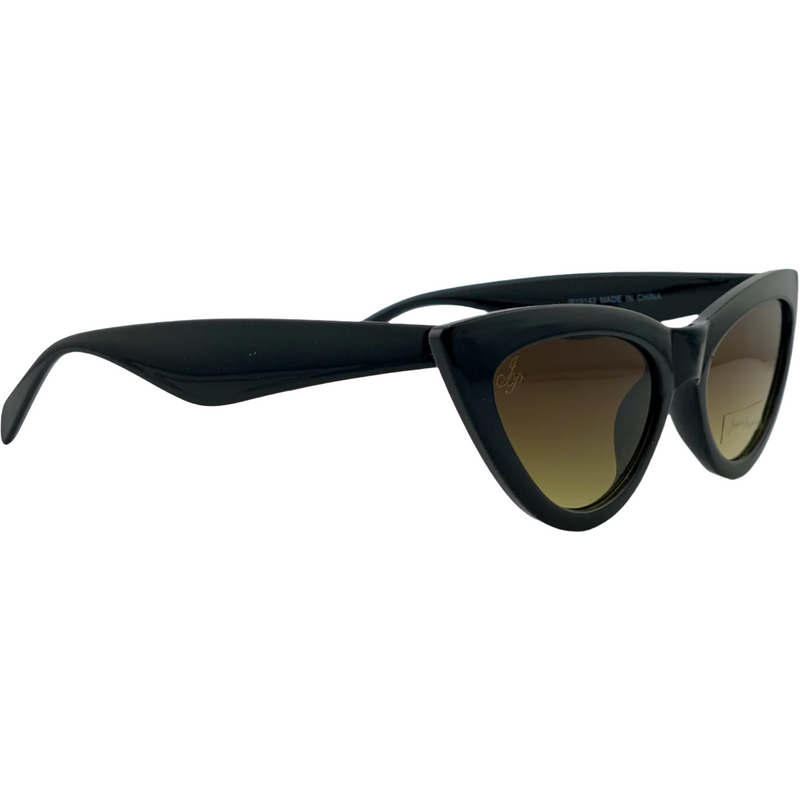 BLACK CAT EYE WITH BROWN LENSES