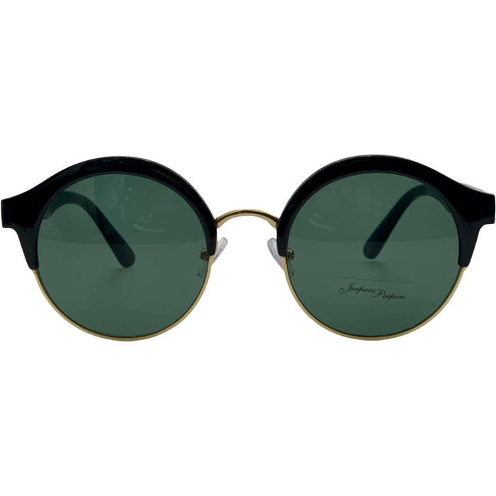 BLACK/GOLD ROUND FRAME WITH GREEN LENSES