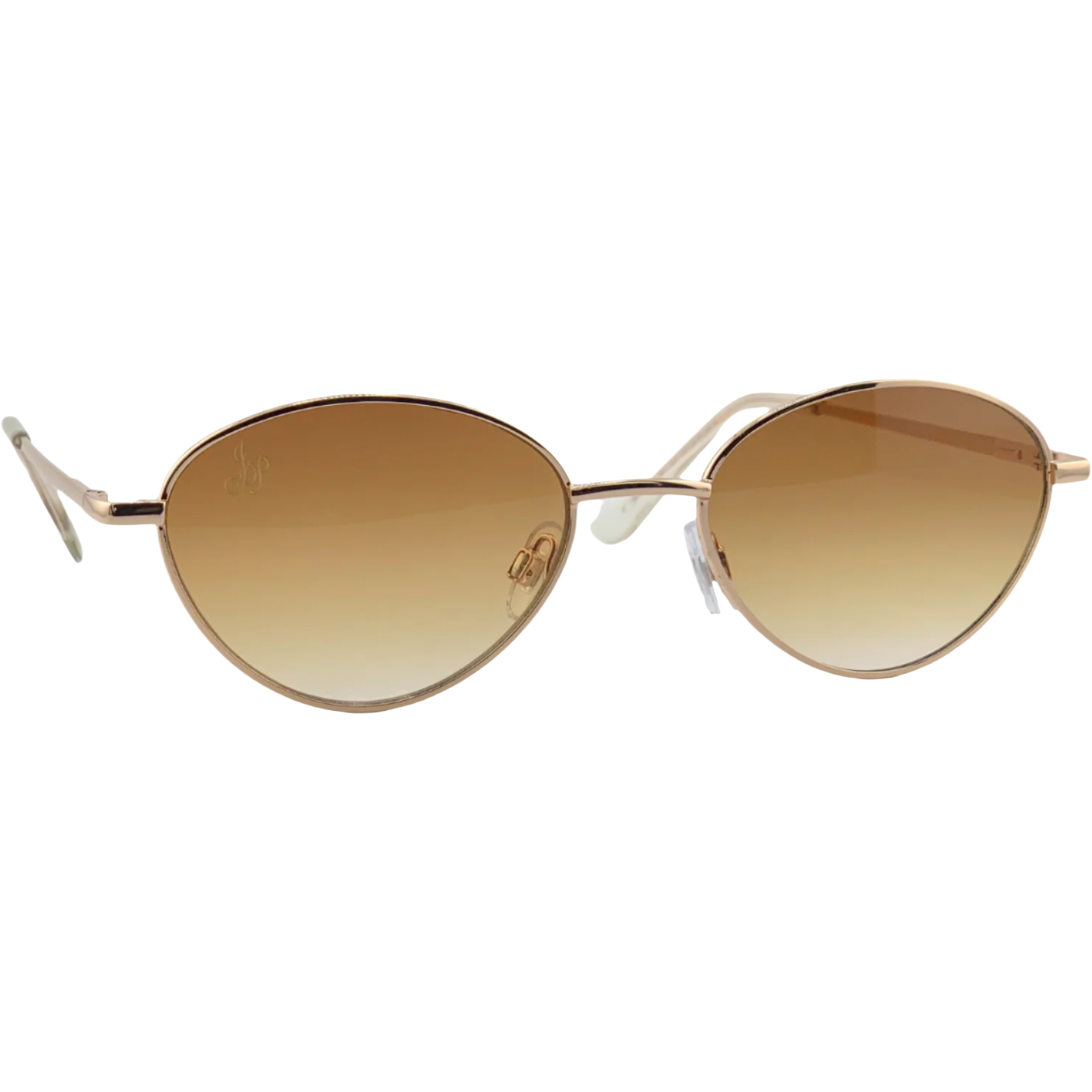 GOLD OVAL FRAME WITH BROWN LENSES
