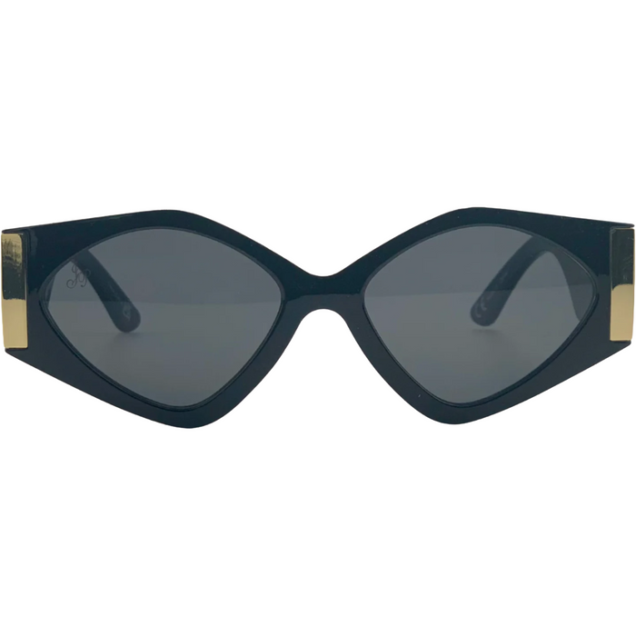 BLACK CAT EYE FRAME WITH BLACK LENSES