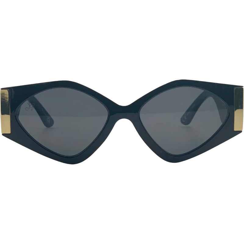 BLACK CAT EYE FRAME WITH BLACK LENSES