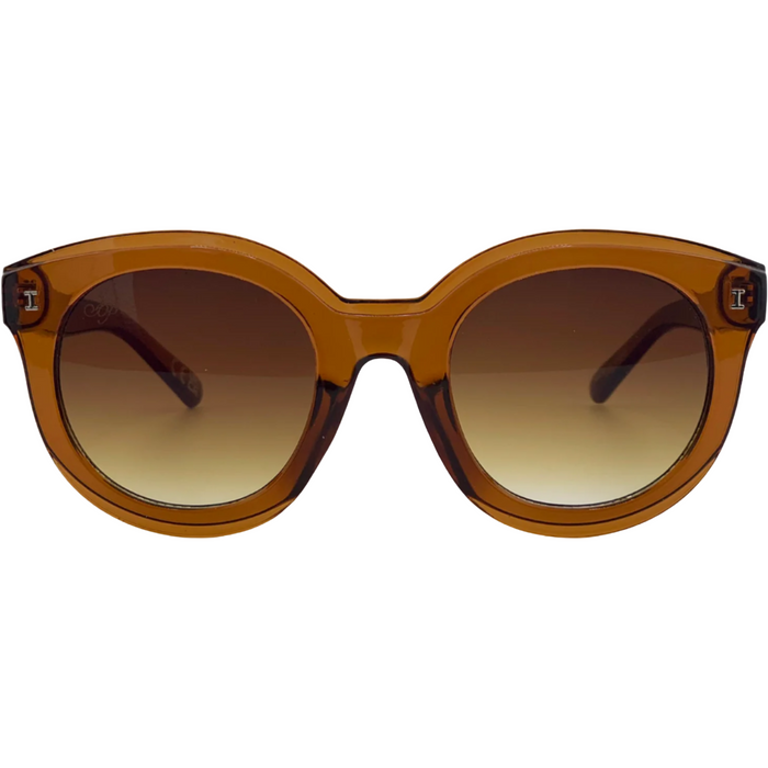 BROWN ROUND FRAME WITH BROWN LENSES