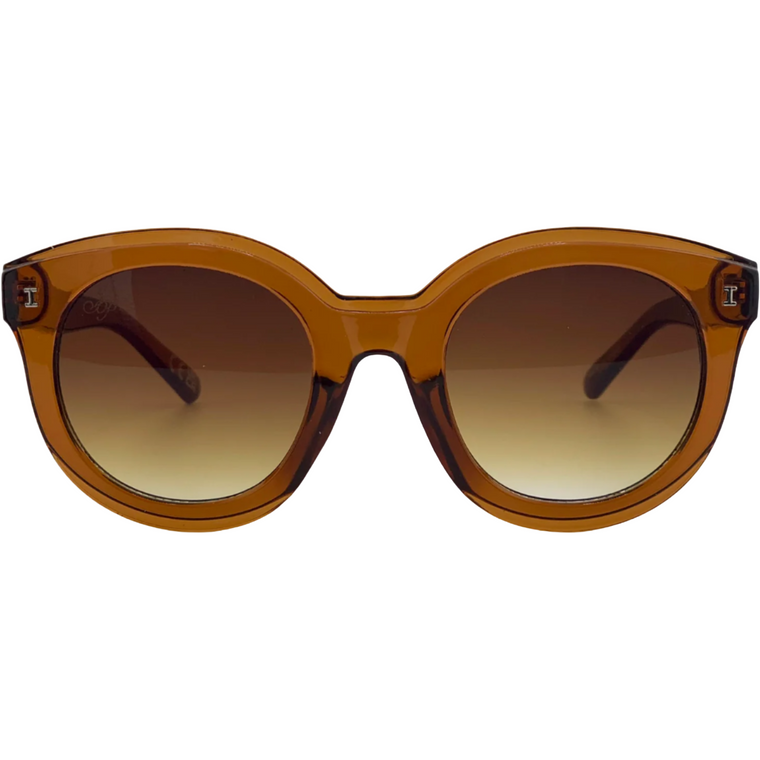 BROWN ROUND FRAME WITH BROWN LENSES