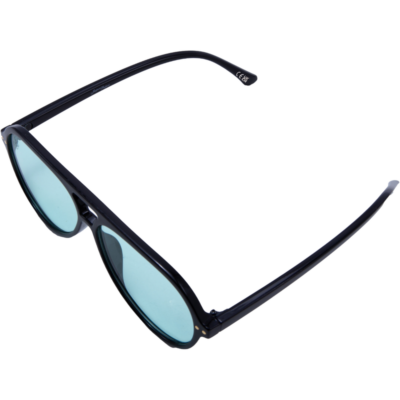 BLACK ROUND FRAME WITH GREEN LENSES