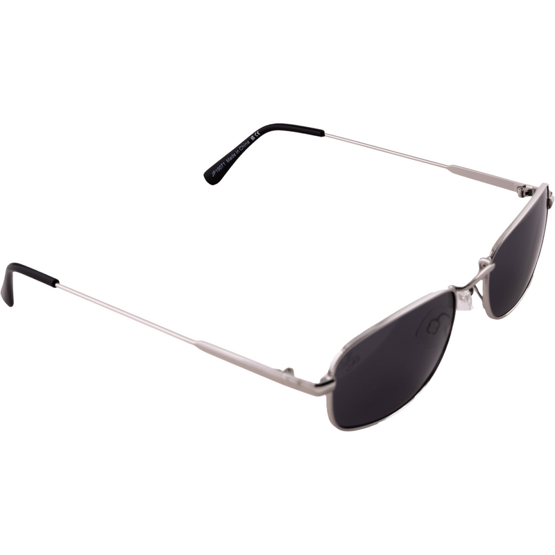 SILVER RECTANGLE FRAME WITH BLACK LENSES