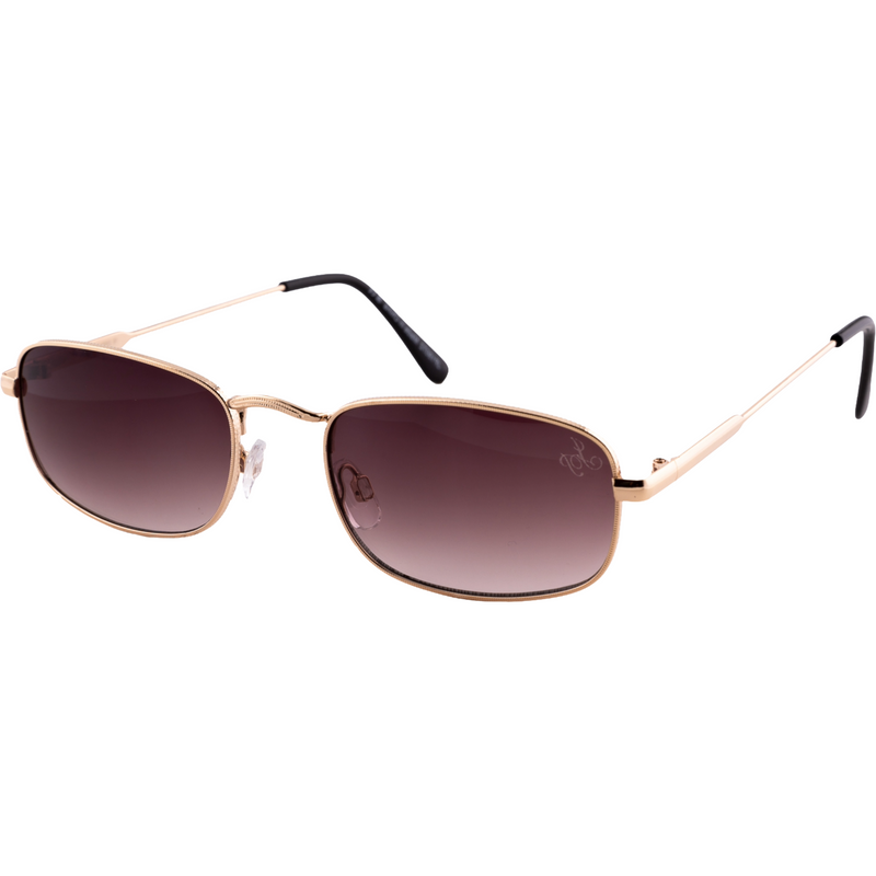 GOLD RECTANGLE FRAME WITH BROWN GRAD LENSES