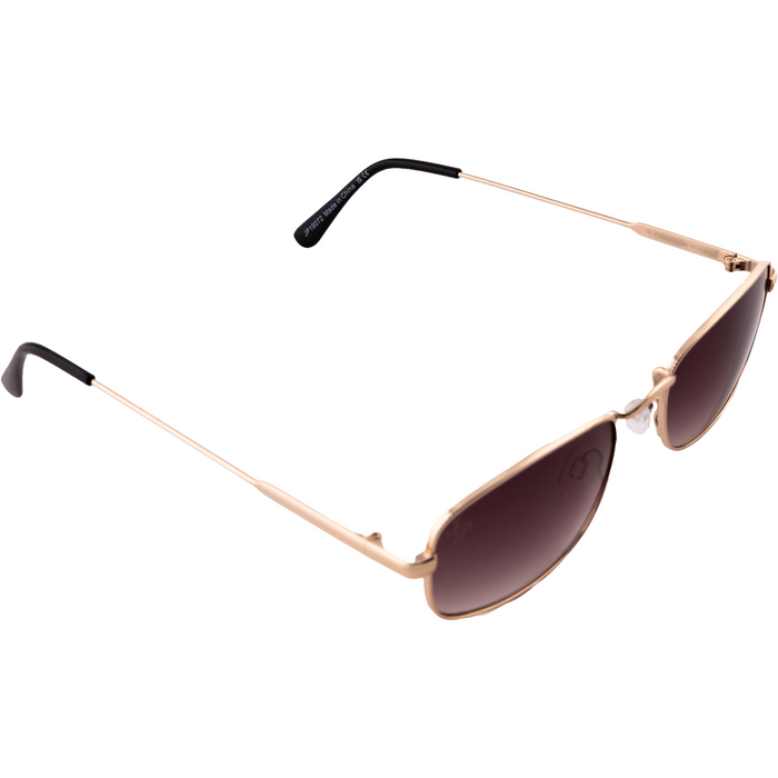 GOLD RECTANGLE FRAME WITH BROWN GRAD LENSES