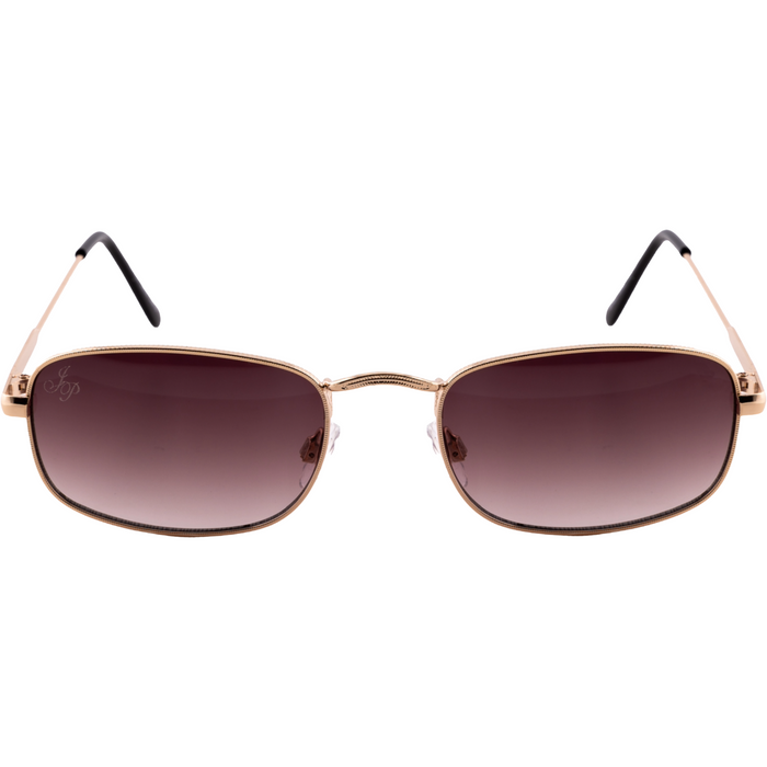 GOLD RECTANGLE FRAME WITH BROWN GRAD LENSES