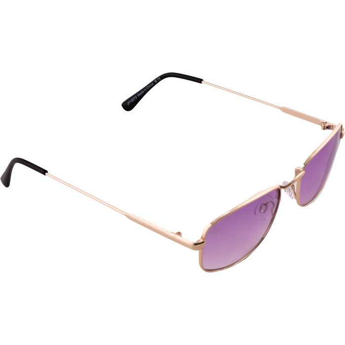 GOLD RECTANGLE FRAME WITH PURPLE LENSES