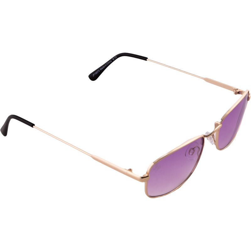 GOLD RECTANGLE FRAME WITH PURPLE LENSES