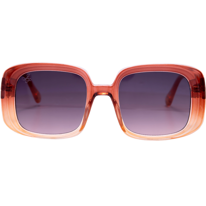 SQUARE ORANGE FRAMES WITH SMOKE LENSES
