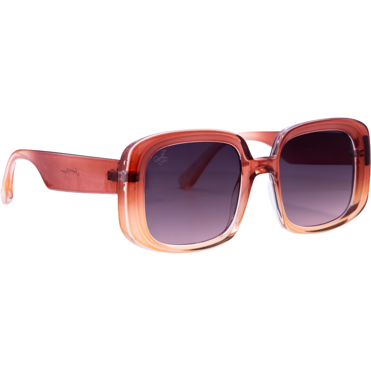 SQUARE ORANGE FRAMES WITH SMOKE LENSES