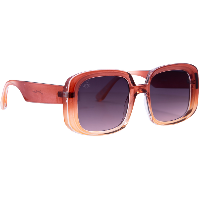 SQUARE ORANGE FRAMES WITH SMOKE LENSES