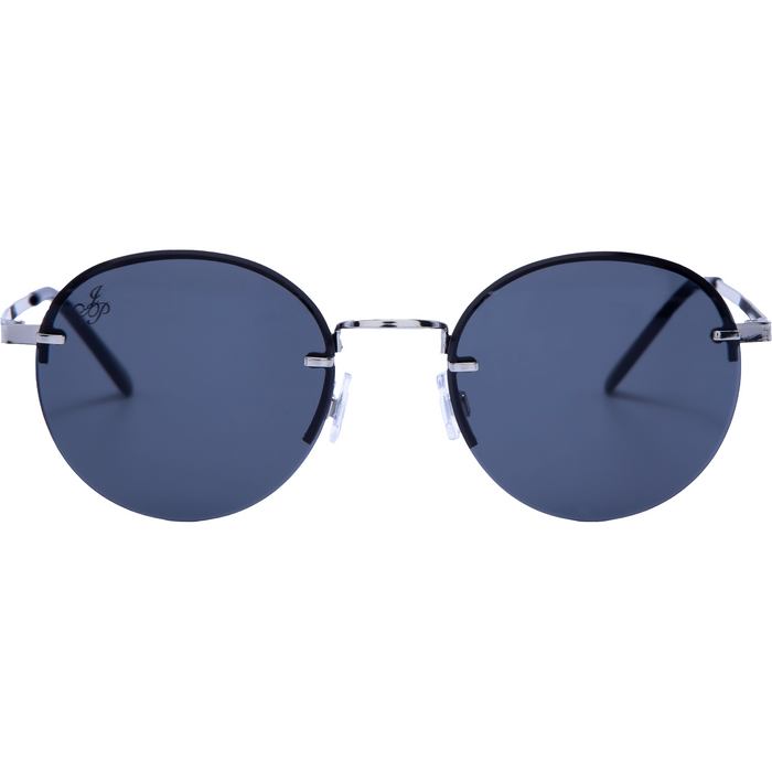 SILVER ROUND FRAME WITH SMOKE LENSES