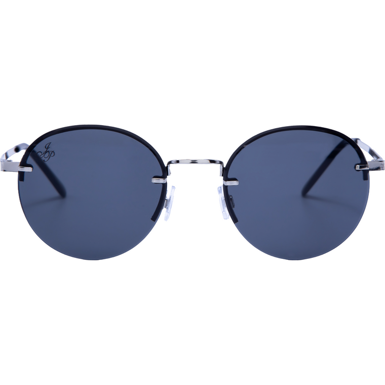 SILVER ROUND FRAME WITH SMOKE LENSES