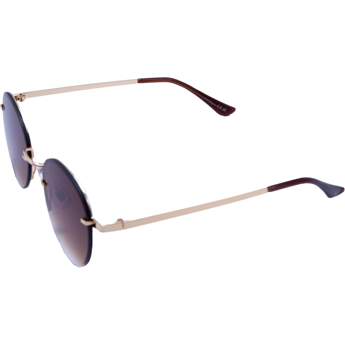 GOLD ROUND FRAME WITH BROWN LENSES