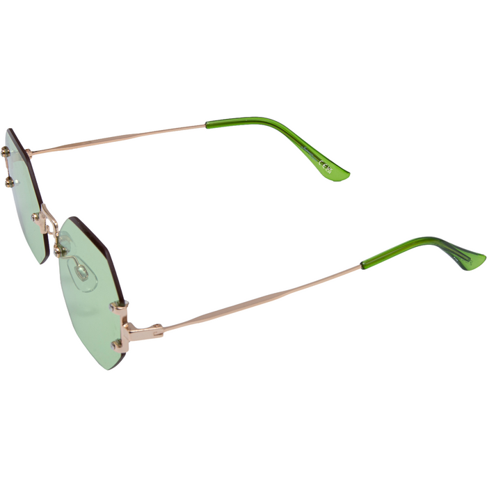 RIMLESS OCTAGON SHAPE WITH GREEN LENSES