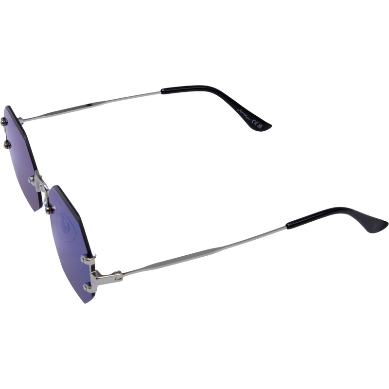 RIMLESS OCTAGON SHAPE WITH BLUE LENSES