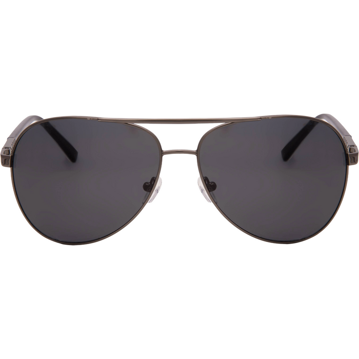 AVIATOR FRAME IN GUNMETAL WITH BLACK LENSES