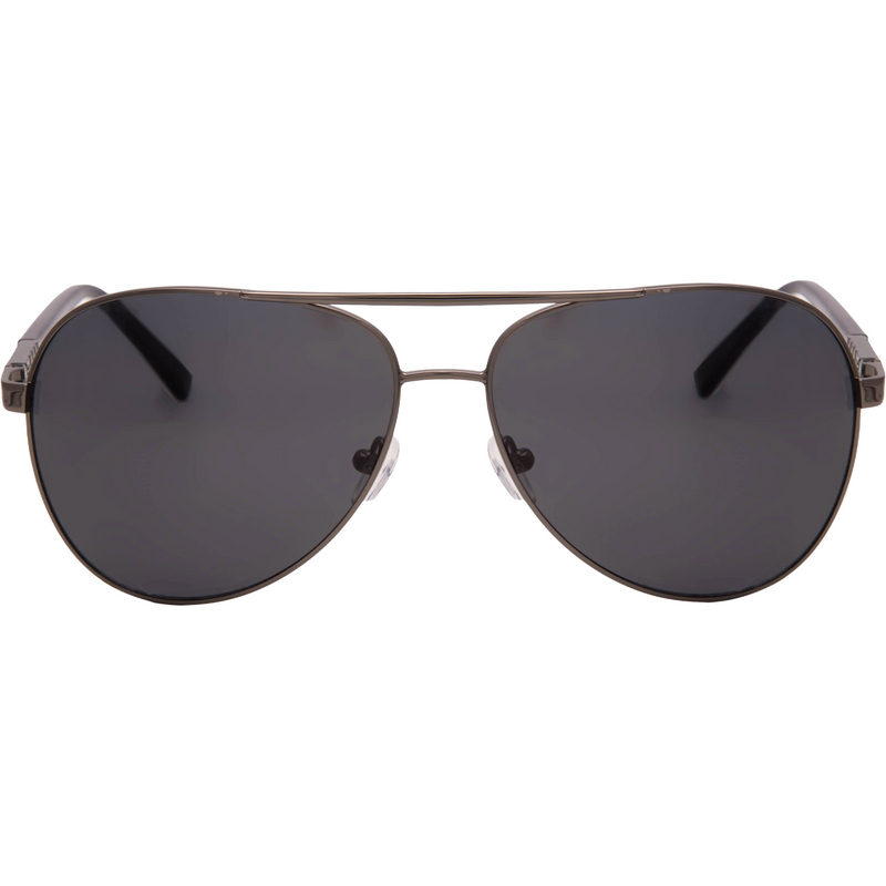 AVIATOR FRAME IN GUNMETAL WITH BLACK LENSES