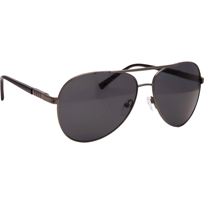 AVIATOR FRAME IN GUNMETAL WITH BLACK LENSES