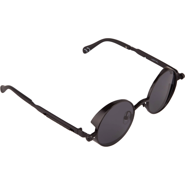 BLACK ROUND FRAME WITH SIDE CAPS