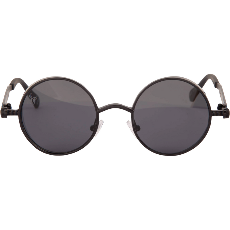 BLACK ROUND FRAME WITH SIDE CAPS