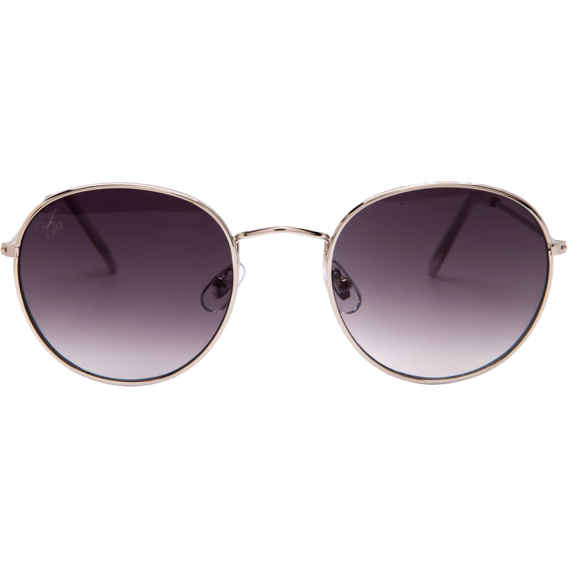 SILVER ROUND METAL FRAME WITH SMOKE LENSES