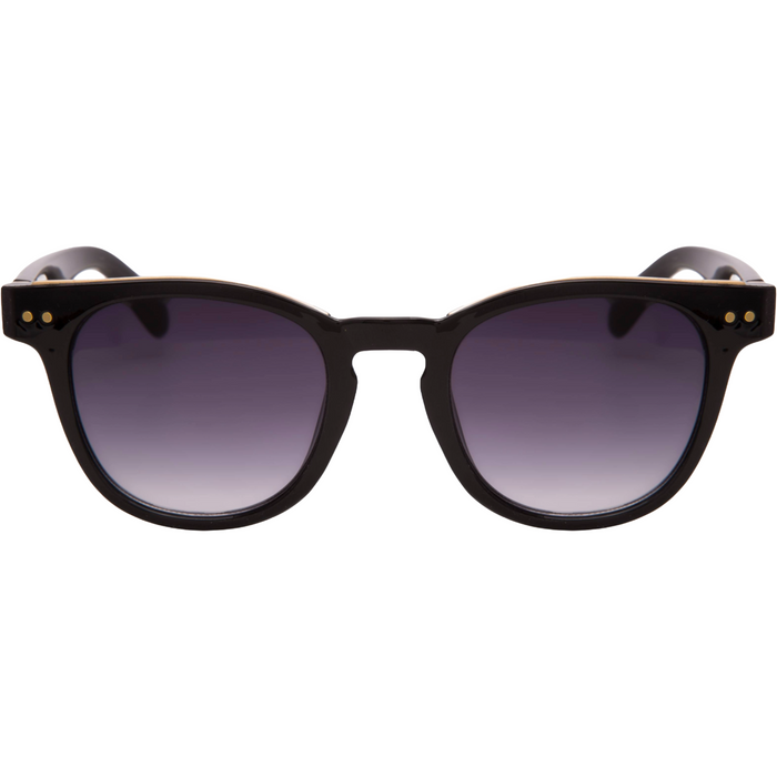 ROUND FRAME IN BLACK WITH GOLD DETAILS