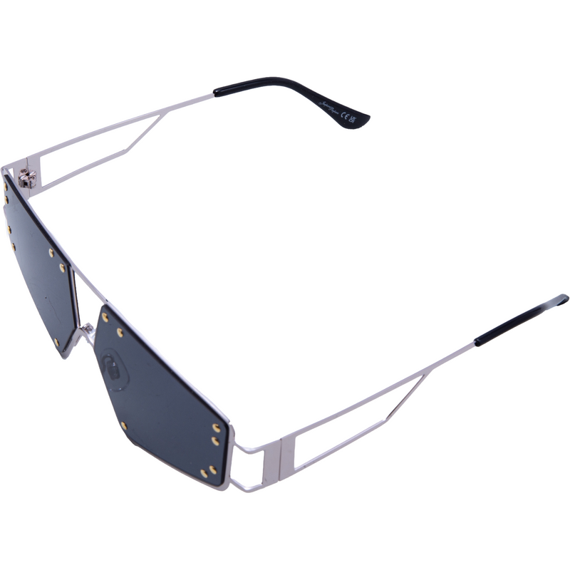 SILVER VISOR FRAME WITH BLACK LENSES
