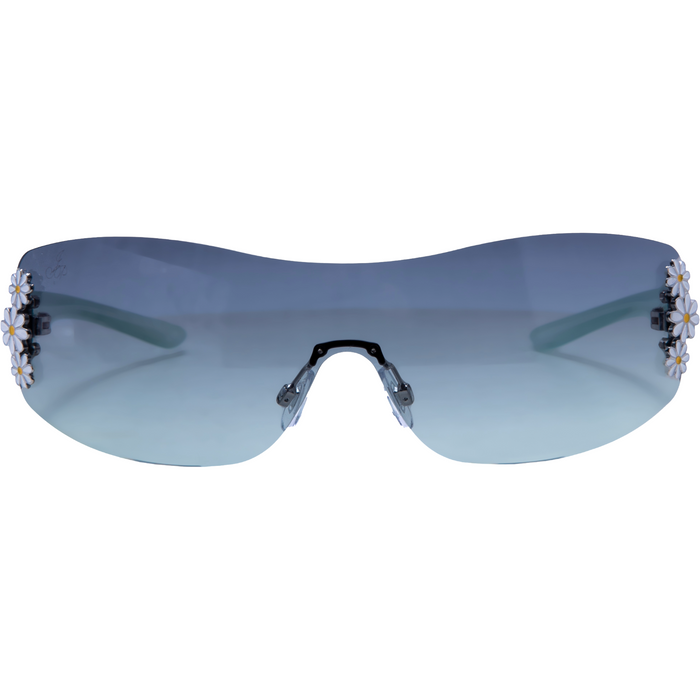 GREEN VISOR WITH DAISY FLOWER DETAIL