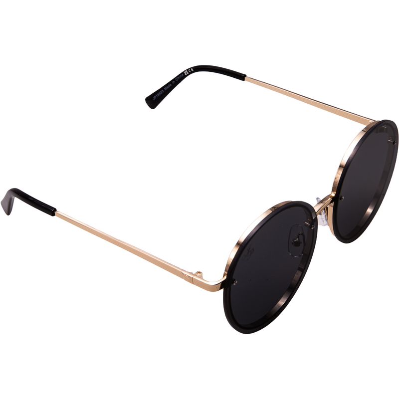 GOLD ROUND FRAME WITH BLACK LENSES