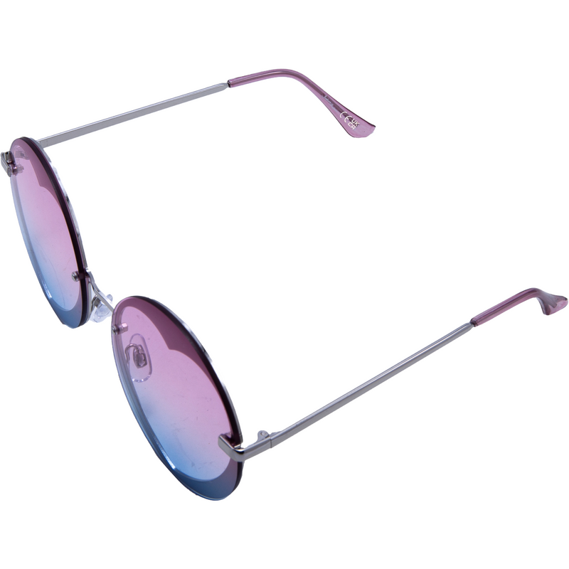 SILVER ROUND HEART FRAMES WITH PURPLE TO BLUE GRAD LENSES